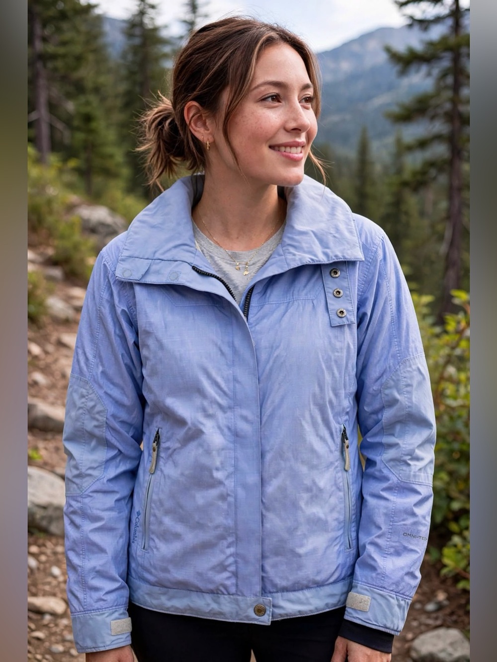 Columbia Omni-Tech Interchange Light Blue Jacket Size Medium